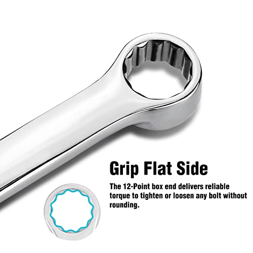 DURATECH 21mm Extra Long Ratcheting Wrench, Metric, CR-V Steel - color: Chrome-plated, size: 21mm