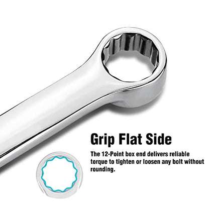 DURATECH 21mm Extra Long Ratcheting Wrench, Metric, CR-V Steel - color: Chrome-plated, size: 21mm