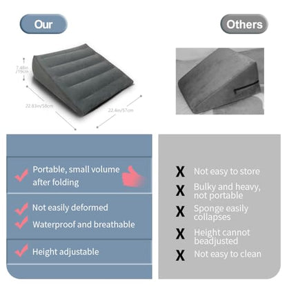 Inflatable Wedge Pillow for Travel, Camping & Indoor Sleep - color: Lightweight