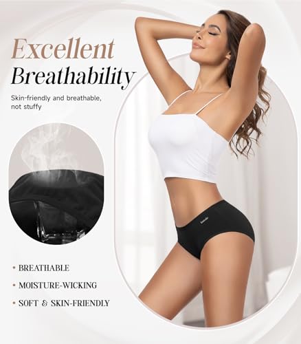 TANSTC Womens Underwear Cotton Hipster Panties for Women - color: Black-6pack, size: 3X-Large