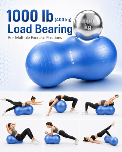 INPANY Peanut Exercise Ball for Labor, Physical Therapy & Fitness - color: Blue