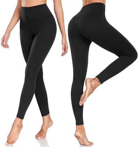 FULLSOFT Buttery Soft Leggings for Women High Waisted - color: 01-black,navy Blue(2 Pack), size: Small-Medium