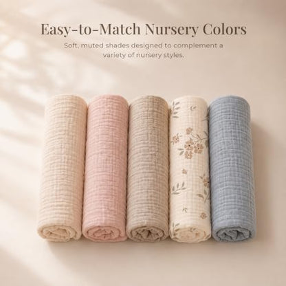 Konssy Muslin Nursing Pillow Covers, Soft Cover for Breastfeeding Pillows - color: Blossom