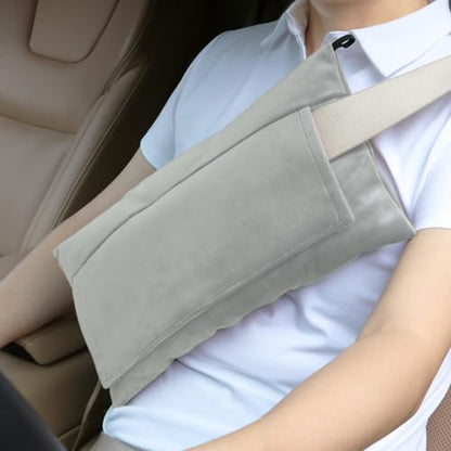 Post Surgery SeatBelt Pillow for Pregnancy Mastectomy Hysterectomy Recovery - color: Light Gray