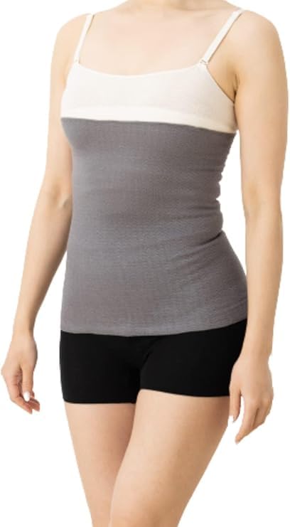 MISHII LIST Silk Long Waist Warmer Belly Warmer Long Wraps Haramaki Grey