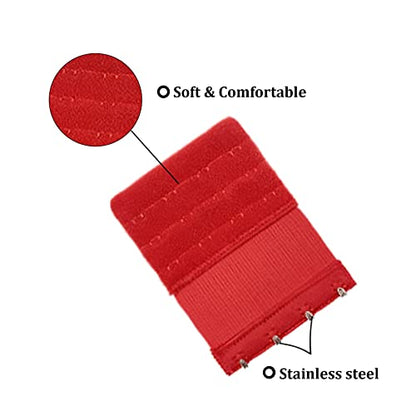 Bra Extenders 2 Hook / 3 Hook / 4 Hook / 5 Hook / 6 Hook, Soft & Stretchy for Back Bra Extension Strap B-E-B-E1 - color: A2, 2 Hook/ 3 Hook - 3 Color
