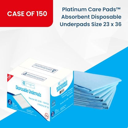 Disposable Underpad, Blue Chux (23 inches x 36 Inches 150 per Case) - size: 23 inches x 36 Inches 150 per Case