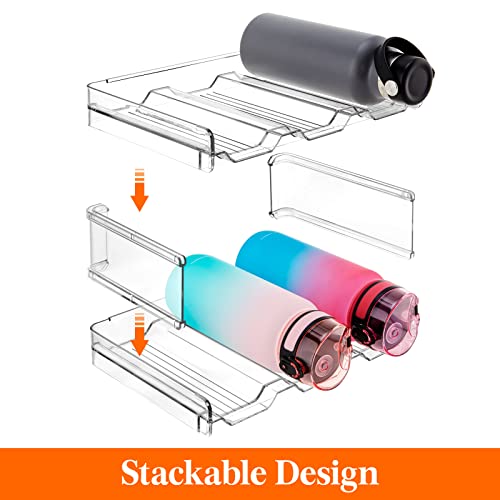 Lifewit Stackable Water Bottle Organizer for Cabinet, Clear Tumbler Holder - size: 3 Tier-9 Bottle