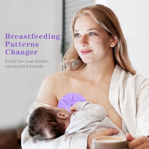 Breast Therapy Ice Packs Hot Cold 2 Pack Gel Pads for Breastfeeding Relief - color: Purple