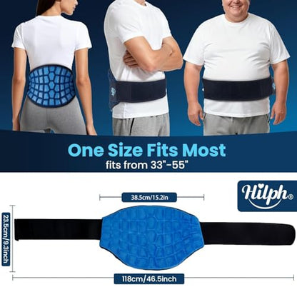 Hilph 2 Hours Long Lasting Large Ice Pack for Back Pain Relief Reusable