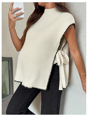 MakeMeChic Women's Maternity Sweater Vest Fall Pregnancy Tops - color: Apricot, size: XX-Large