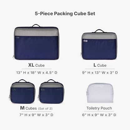 Traveler's Choice Cloverland Packing Cubes, 5-Piece Set, Navy - color: Navy