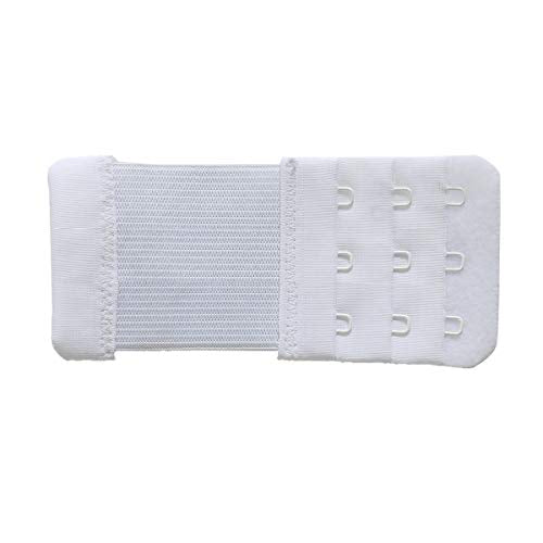 SAMGU Women's Bra Extenders 2 Hook/3 Hook/4 Hook/5 Hook/6 Hook Soft Stretchy - color: 3 Hook 1/2" Spacing, White