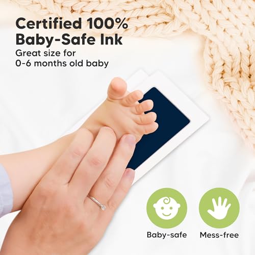 4pk Inkless Baby Hand and Footprint Kit, Mess Free Ink Pads (Navy, R) - color: Navy, size: 4-Pack, Regular 2.3" x 3.7"