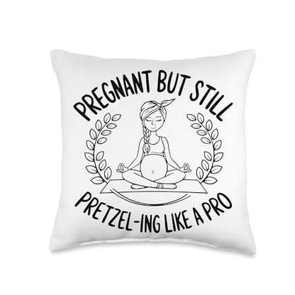 Prenatal Yoga Namaste Meditation Maternity Workout Pregnancy Throw Pillow - size: 16x16