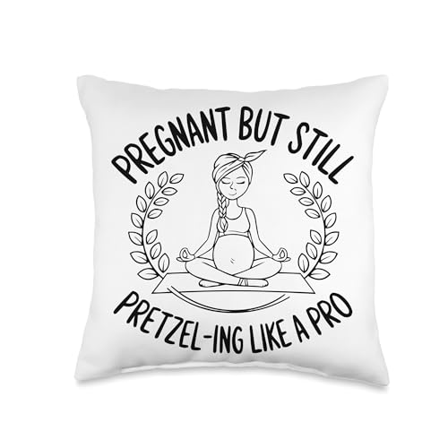 Prenatal Yoga Namaste Meditation Maternity Workout Pregnancy Throw Pillow - size: 16x16