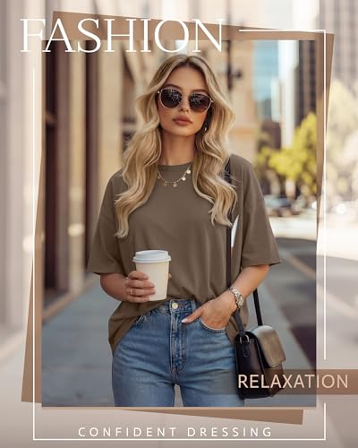 4 Pack Nursing Breastfeeding Shirts - color: Light Brown, White, Gray, Black, size: Medium