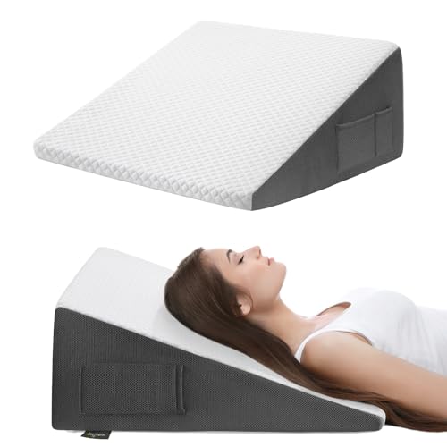 Cozymaker 12-inch Bed Wedge Pillow for Sleeping Back Support Pain Relief - size: Triangle Wedge 24*24*12 inch