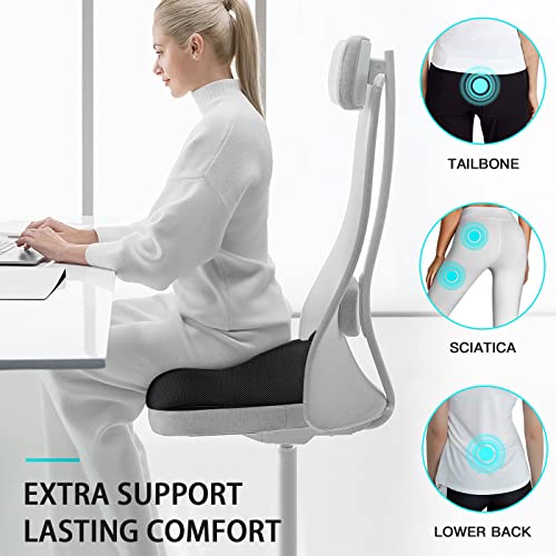 Benazcap Standard Memory Seat Cushion, Sciatica Pain Relief, Black