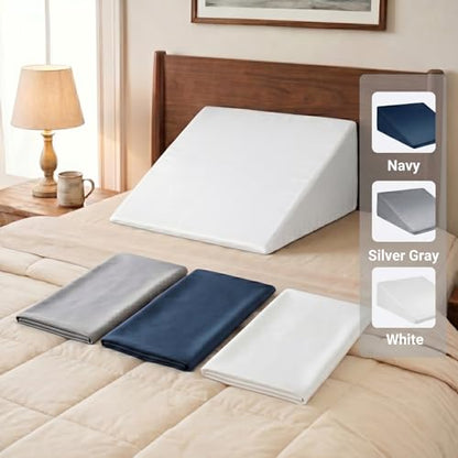 1 Pack Satin Wedge Pillow Cover 25x25x8 Inch Grey - color: Grey, size: 25x25x8"