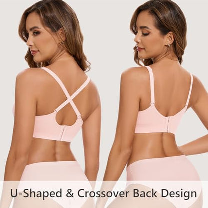 HBselect Nursing Bras for Breastfeeding 5Pack Women Maternity Bras - color: 5pack(pink/White/Nude/Blue/Black), size: X-Large