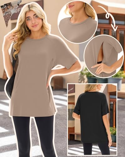 4 Pack Women's Nursing Shirts - color: Haze Blue, Khaki, Light Gray, Black, size: Medium