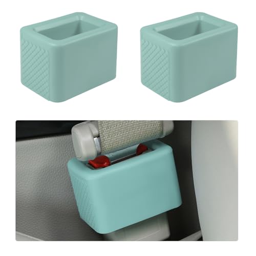 Augeny 2 PCS Seat Belt Buckle Holder, Silicone Auto Rear Seatbelt Buckle Booster to Makes Receptacle Stand Upright for Easy Access, Universal Vehicle Seatbelt Buckle for Kids (Light Green) - color: Light Green