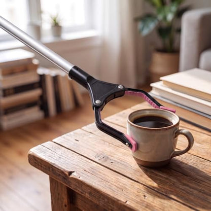 Grabber Reacher Pickup Tool – Foldable, Lightweight, Rotatable Clamp, Rose - color: Rose