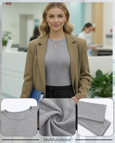 4 Pack Women's Underscrub Shirts - color: Royal Blue, White, Mixed Gray, Black, size: XX-Large