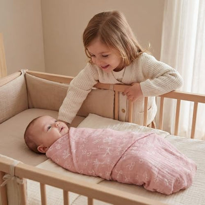 Muslin Swaddle Blankets for Newborn, Cotton Receiving Blanket - color: Neutral
