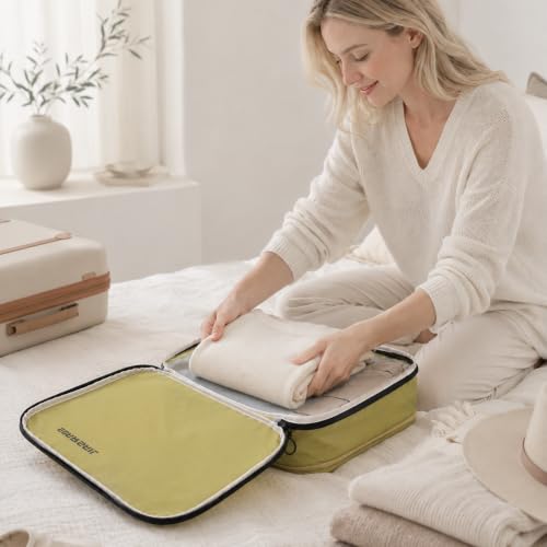 4 Pack Ultralight Compression Packing Cubes for Travel, Yellow - color: Yellow