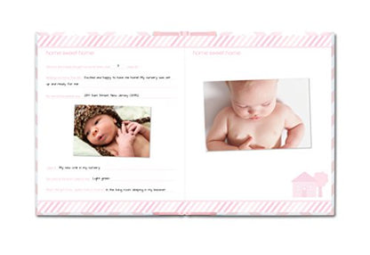 Pearhead First 5 Years Chevron Baby Memory Book and Ink Pad, Pink - color: Pink Chevron Baby Book