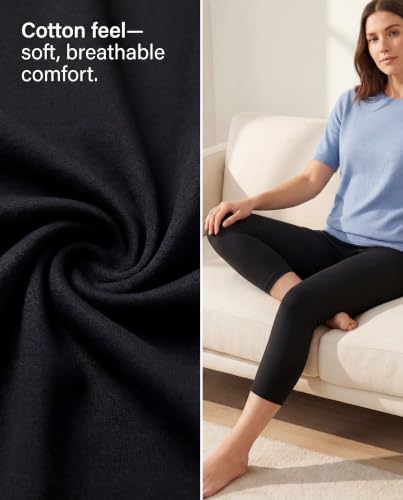 HUE Women's Wide Waistband Blackout Cotton Leggings - color: Black, size: Medium