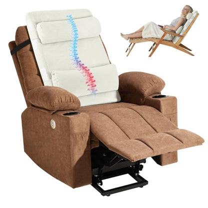 2-in-1 Neck & Lumbar Support Pillow with Adjustable Height and Ergonomic backrest Design, Suitable for recliners, Sofas, high-Back Rocking Chairs, Relieve Back Pressure. (White) - color: White