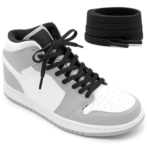 DELELE Flat Elastic Shoe Laces: Stretch Shoelaces for Sneakers 2 Pairs - color: 02 Black, size: 39 Inch (100cm)