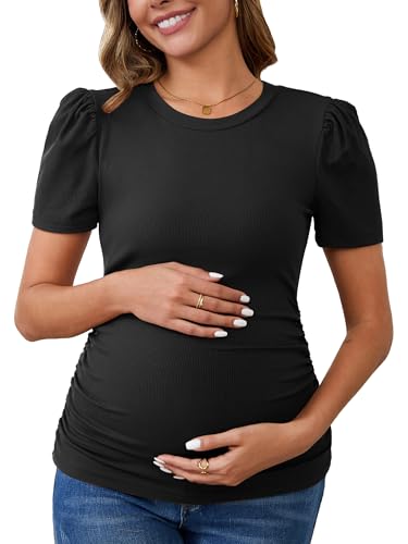 Maternity Work Tops Business Blouse Office - color: Black, size: Medium