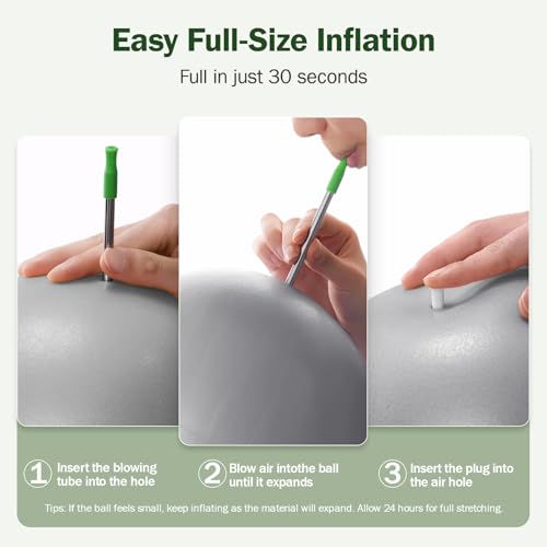 Slim Panda Pilates Ball 9 Inch Anti-Burst Small Exercise Ball - color: Black & Silver