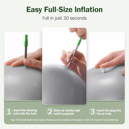 Slim Panda Pilates Ball 9 Inch Anti-Burst Small Exercise Ball - color: Black & Silver
