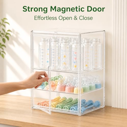 Baby Bottle Storage Organizer for Countertop - size: Large: 14.1" x 10.6" x 10.6"