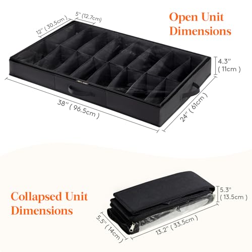Lifewit Under Bed Shoe Storage Organizer, 2 Pack(16 Shoes Cells) - size: 16 Shoes Cells