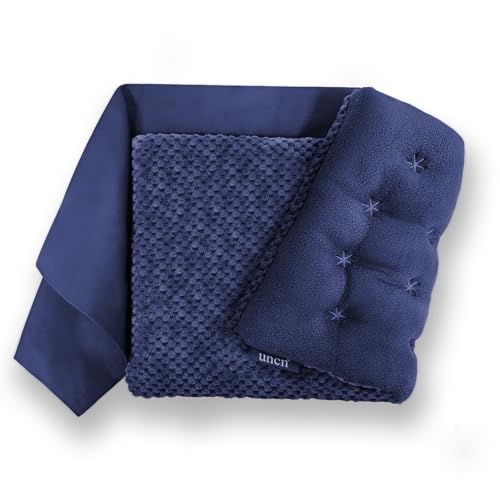 UNCN Wide Microwave Heating Pad with Washable Cover 9.5 x 16in Microwavable - color: Navy Blue