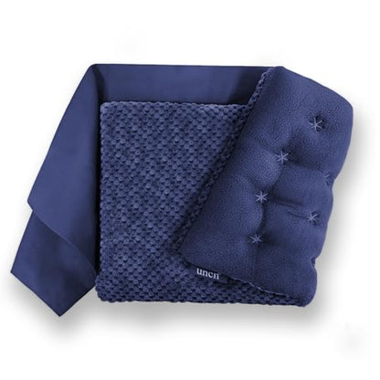 UNCN Wide Microwave Heating Pad with Washable Cover 9.5 x 16in Microwavable - color: Navy Blue