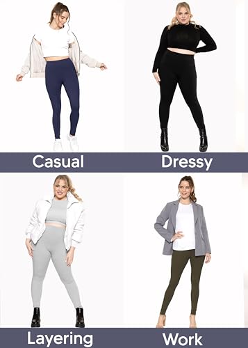 STRETCH IS COMFORT Women's and Plus Size High Rise Knee and Ankle Leggings - color: White, size: Medium