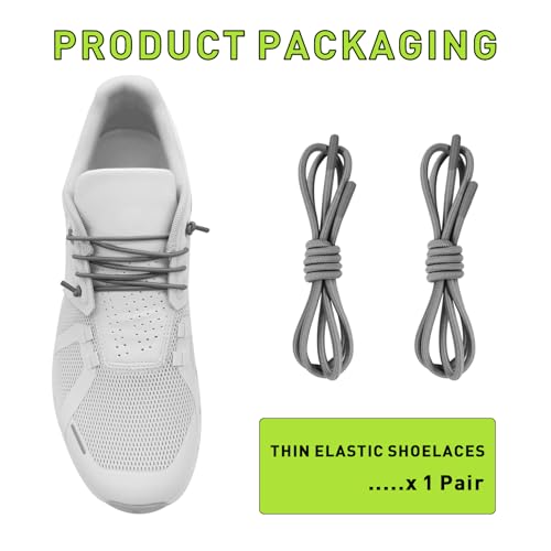 Elastic Shoe Laces for On Cloud 5, 6 Replacement Strings - color: Dark Grey, size: 24in (60cm)