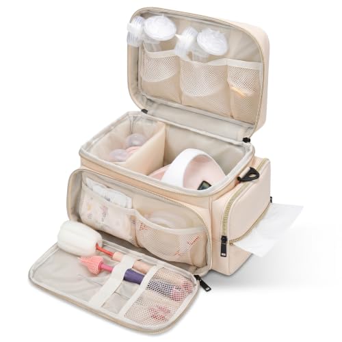 GDNasist Breast Pump Bag Compatible with Spectra S1 and S2, Pumping Bag - color: Beige