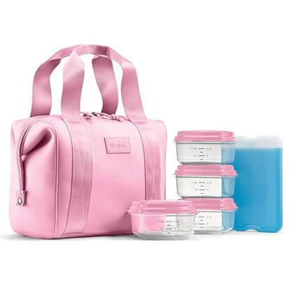 Fit & Fresh Remi Neoprene Lunch Bag for Women w/Ice Pack & Containers - color: Pink, size: One Size