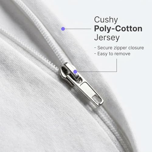 Replacement Cover for C-Shaped Body Pillow - Soft Stain-Resistant Jersey Knit Case, Dust-Mite Resistant, Machine Washable, Black