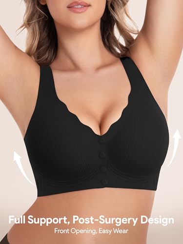 Seamless Front Closure Jelly Bras for Women No Underwire,Push Up Bra - color: Black/Grey/White, size: 3X-Large