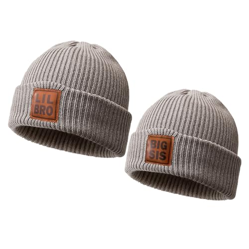 Cute Beanies Warm Soft Winter Hat Christmas Beanie Unisex - color: Sis Bro Sets