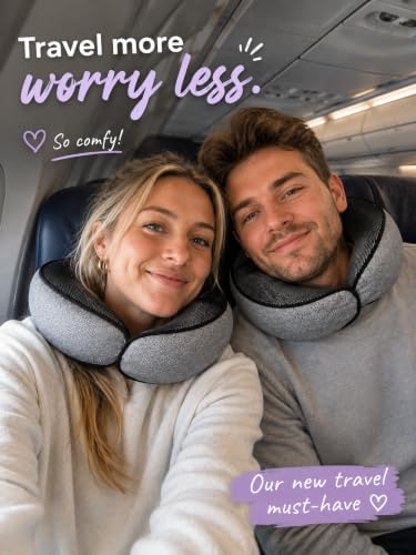 Travel Neck Pillow for Airplane, Memory Foam for Sleeping